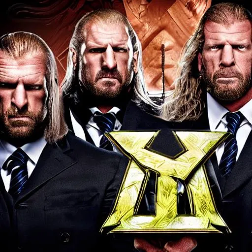 Prompt: highly detailed promo image of triple h wwe