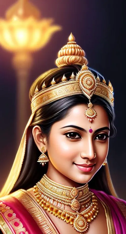 Prompt: potrait of king lord Rama, indian king,god , full realistic potrait, short hair,intricately detailed, charming and cute,dramatic highly detailed, digital painting, artstation, , sharp focus, illustration,elegant, kind ,gentle,beautiful, godly soothing smile and royal indian look,royal clothes glow,king, lighting art by artgerm , wasteland