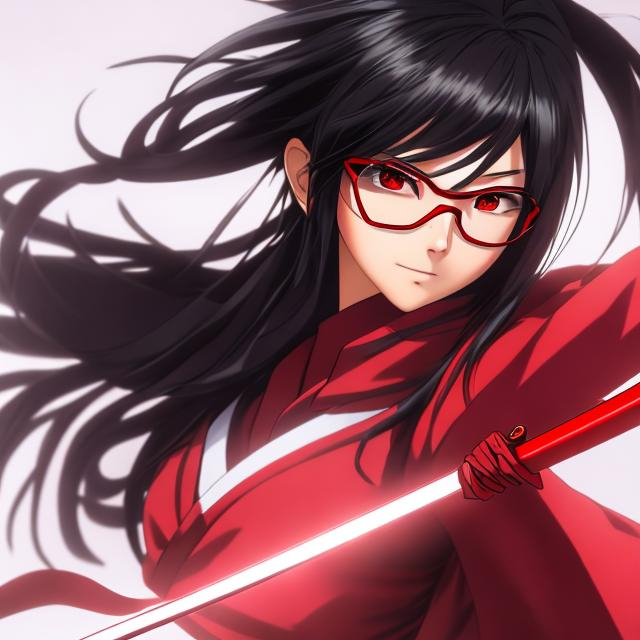 sarada uchiha, uchiha, ninja, anime, red glasses, re