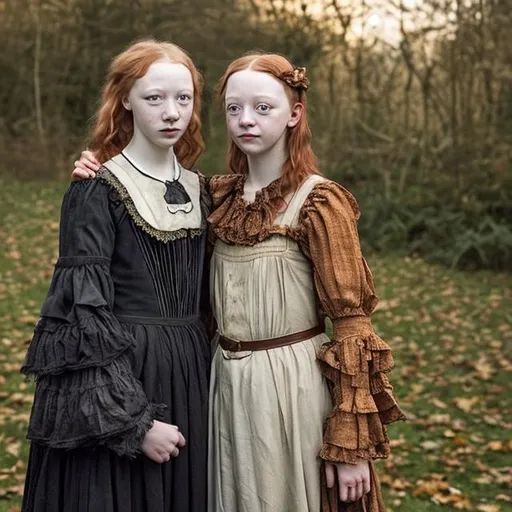 Prompt: Mia Wasikowska as a mother and Amybeth McNulty as a daughter posing for a Halloween family photo both wearing witch attire. 