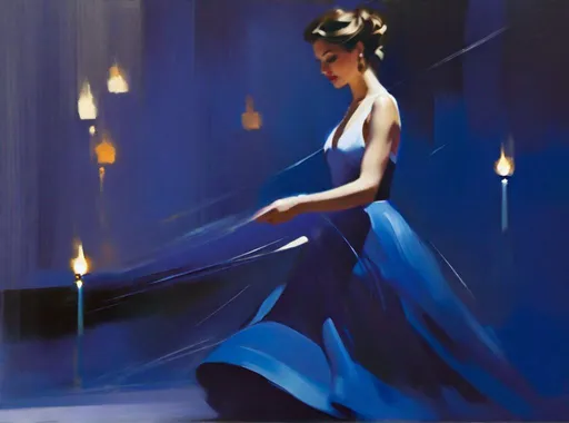 Prompt: ((Masterpiece, best quality))
{Alex Chow | Greg Rutkowski | ArtStation}.
An oil on canvas painting of a beautiful white woman in her 20s spinning in her dress. (fluffy hair). (Soul: 1.6) (Madness: 1.7) (Characteristics: 1.6). (wood cabin background | candles)
Detailed face. Detailed eyes. Highly detailed. 
(UHD:1.2), HDR, 8K, Unreal Engine 5. Highly accurate lighting, and extraordinary reflection. 
