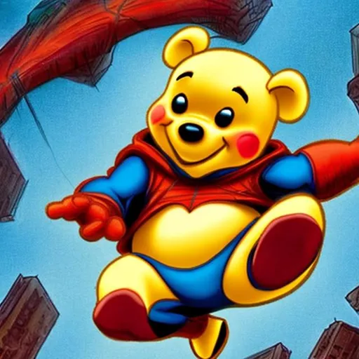 Prompt: Spiderman but its pooh