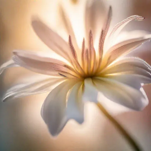 Prompt: A close-up shot of a flower in the morning light, taken with a Nikon D850 and a 105mm macro lens. The mood of the image is delicate and elegant.