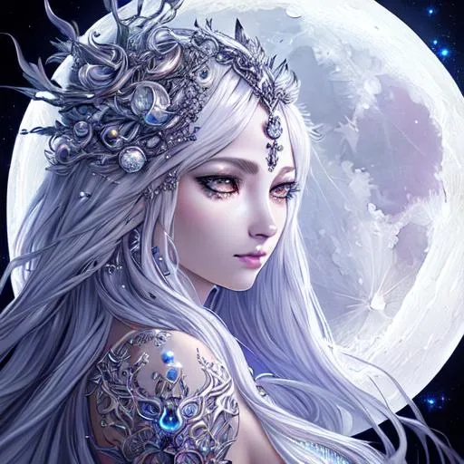 Beautiful moon goddess  starryai