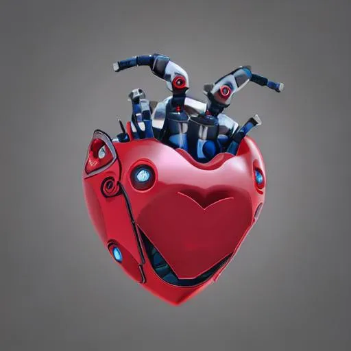Metal heart of iron robot, best quality, masterpiece