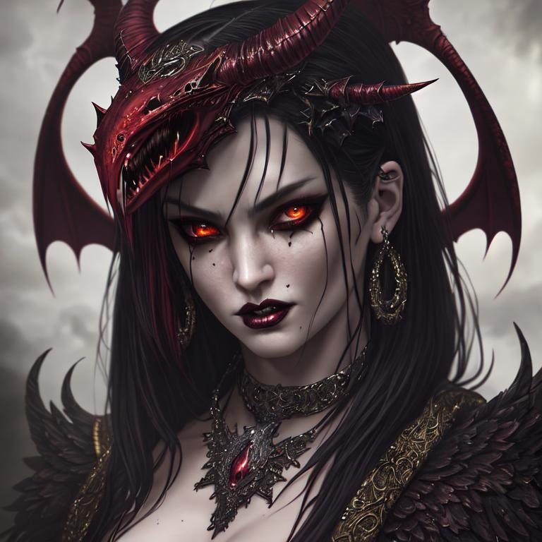 Hyperrealistic, demonic, evil,painting of Lilith, so... | OpenArt