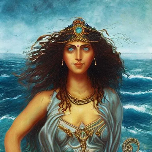 Prompt: Armenian goddess of sea and water Tsovinar