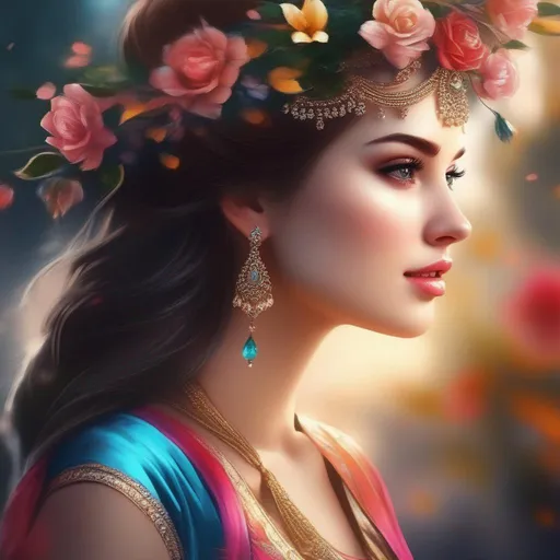 Prompt: realistic woman and beautiful pretty art 4k full HD 