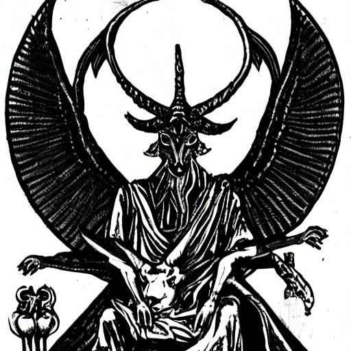 Baphomet on his throne in hell | OpenArt