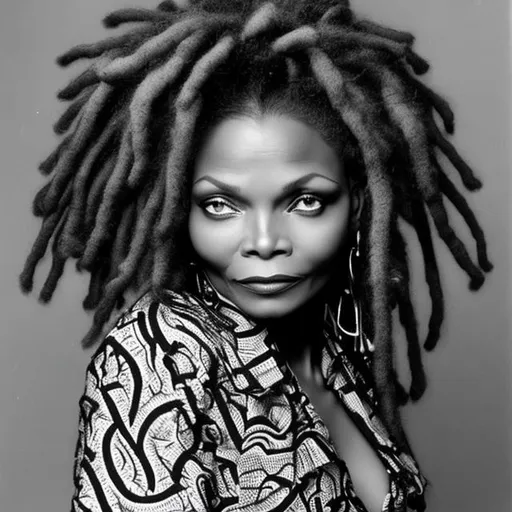 Prompt: african nigerian michelle pfeiffer with dreadlocks