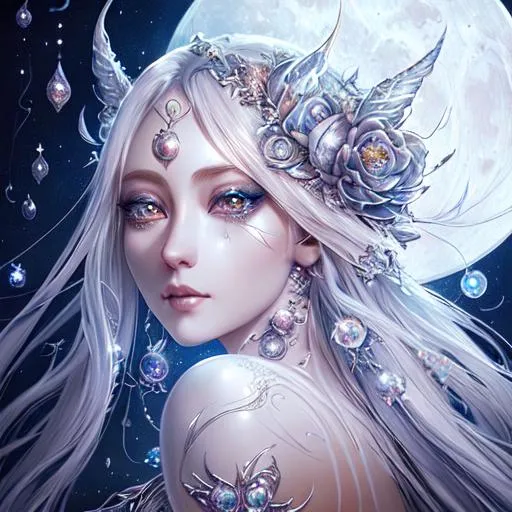 Colourful and beautiful ice queen Persephone with sn... | OpenArt