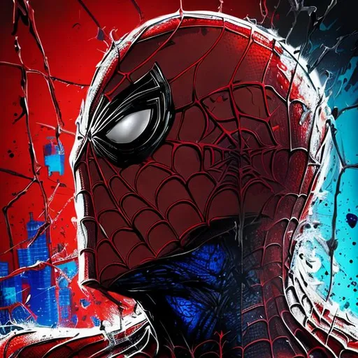 Head of venow infected spiderman made from splash pa...