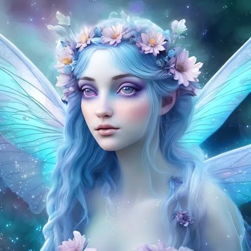 fairy goddess, ethereal,dreamscape, cosmos, pale blu... | OpenArt