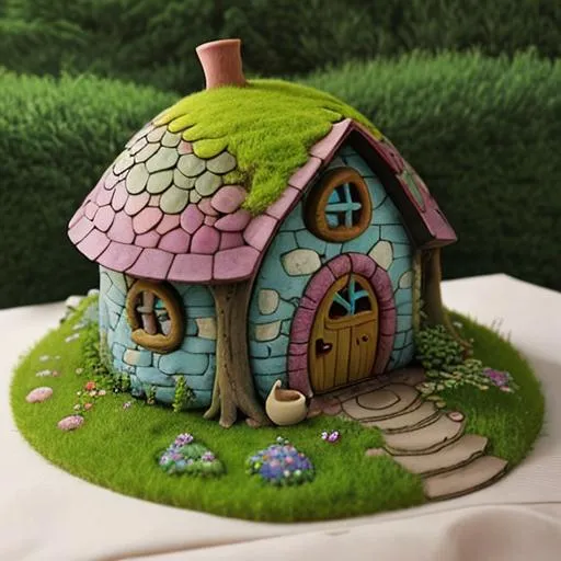 Prompt: A fairy cottage made of a teapot
