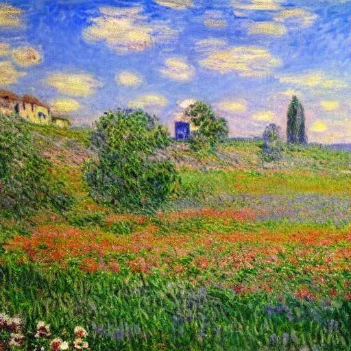 Prompt: Monet style Italian countryside 