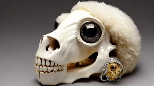 Prompt: Sheep skull with diamonds in eye socket