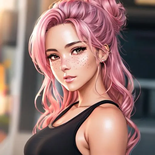 Flowy Natural Wavy Anime Messy Hair Pink