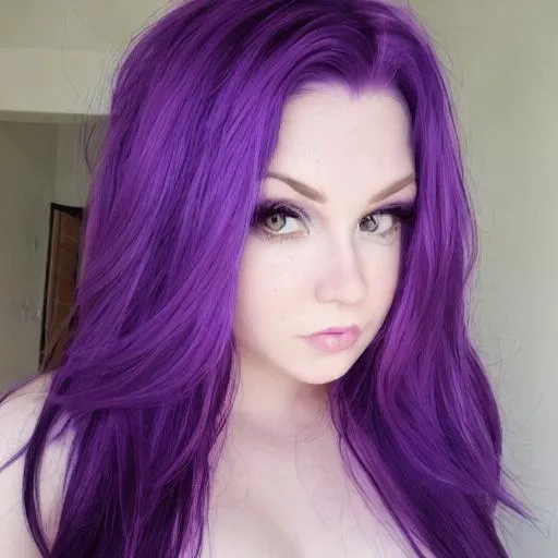 Witch with purple hair and purple eyes | OpenArt