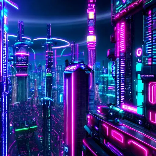 Prompt: Cyber punk Neon City at night long shot Neon,  highly detailed, wide-angle lens, hyper realistic, vivid colors, everything in sharp focus, HDR, UHD, 64K