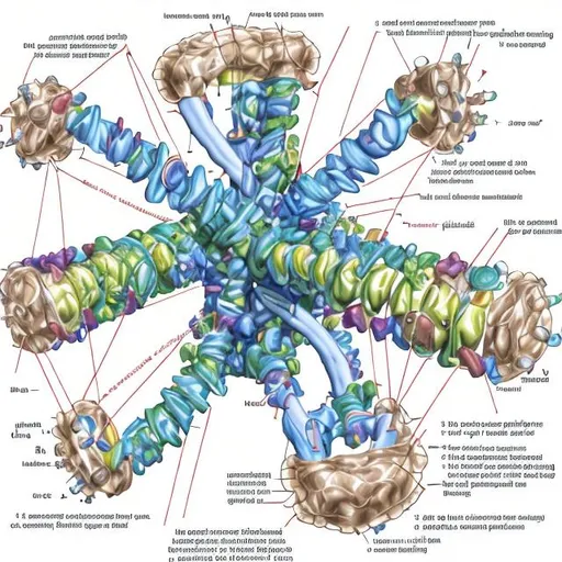 Prompt: technical scientific drawing of a nucleosome. Realistic