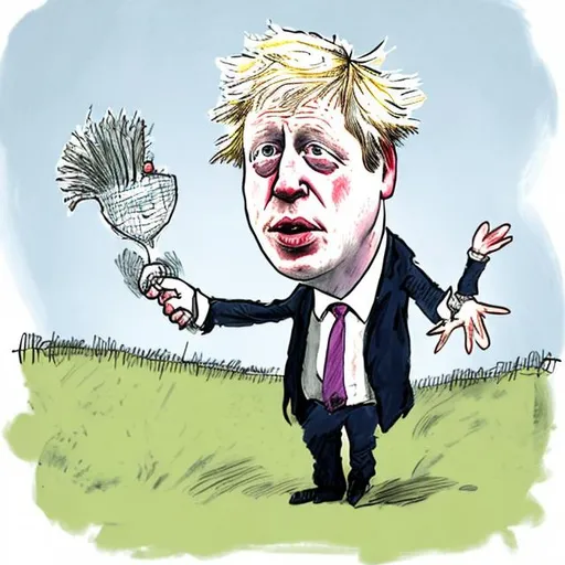 Prompt: boris johnson in the style of quentin blake