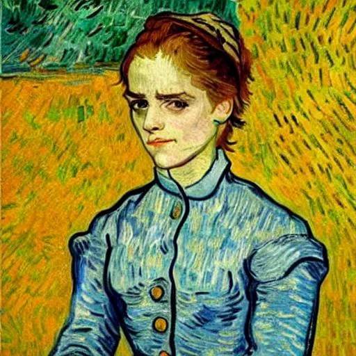 Prompt: Emma Watson by Van Gogh