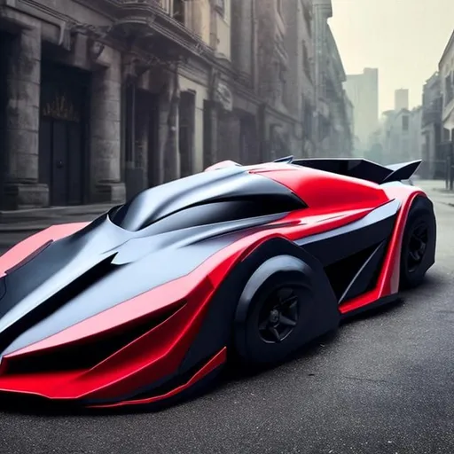 Prompt: Ultra realistic batman car in red colour