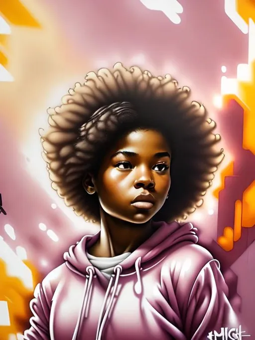 Prompt: Young Female afro futuristic