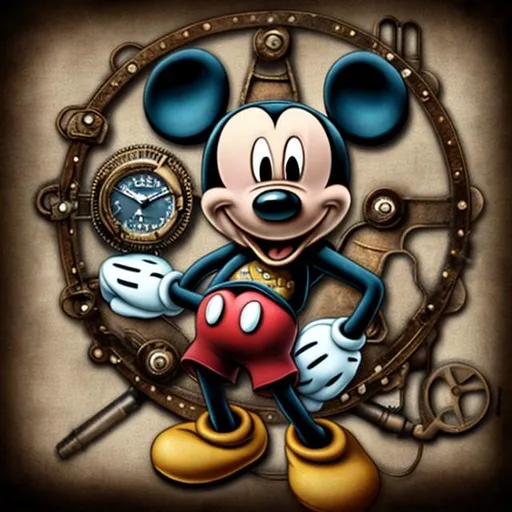 Prompt: mickey mouse steampunk