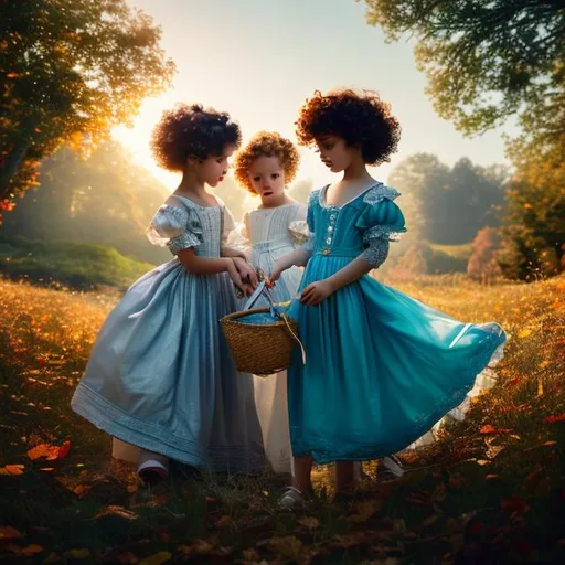 Prompt: Black hair  men with blue eyes, pale skin,playing with a little girl, red curly hair,clothes from 18th century,analog filter, perfect composition, hyperrealistic, super detailed, 8k, high quality, trending art, trending on artstation, sharp focus, intricate details, highly detailed,cottagecore aesthetic