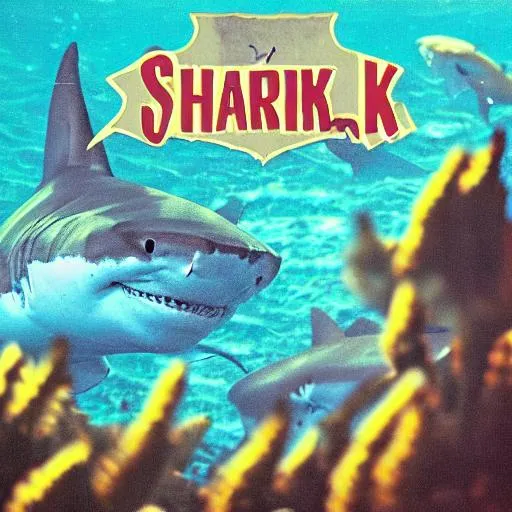 Prompt: Shark album cover