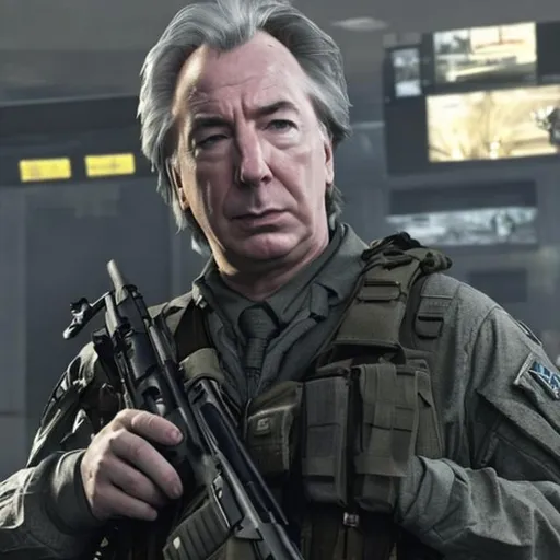 Prompt: alan rickman in call of duty