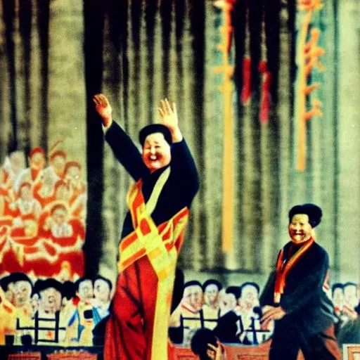 Prompt: mao zedong in china dancing