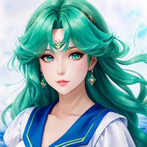 #3238 woman as Sailor Neptune, anime Character Desig... | OpenArt