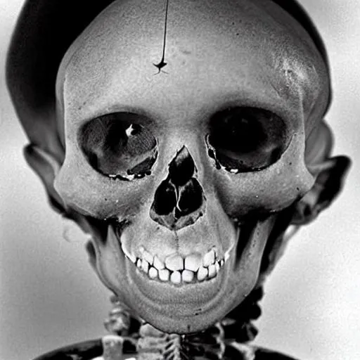 Prompt: The hairless skeleton 
Ears as barren as the desert
A smile that shows all the wrong times
For all those who murder all the time.
A nose like a broken heart
Bro has no skin or tongue
His teeth in a clean slike smile like a cat
His neck as hollow as my soul 
His legs are as if he is skipping leg day
His arms are as boney as him 
Feet are tuked in pink slippers as people in a blanket
And his coat contrasts the cloud in a nice sky blue.
