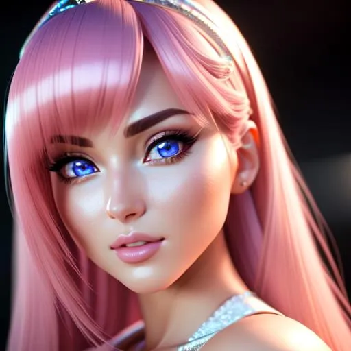 Prompt: {{{{highest quality 3d concept art masterpiece}}}} best octane unreal engine 5 digital render with {{volumetric lighting}}, hyperrealistic intricate 128k UHD HDR,

hyperrealistic intricate perfect full body image of flirtatious seductive stunning gorgeous beautiful cute mystical feminine 22 year old anime like girl with 
{{hyperrealistic intricate pink hair}} 
and 
{{hyperrealistic intricate clear blue eyes}} 
and hyperrealistic intricate perfect flirtatious seductive stunning gorgeous beautiful cute mystical feminine face with unique features wearing 
{{hyperrealistic intricate body tight pink wool dress}}
 with deep exposed cleavage and visible abs,
soft skin and red blush cheeks and cute sadistic smile, 

epic fantasy, 
perfect anatomy in perfect composition approaching perfection, 
{{seductive love gaze at camera}}, 

hyperrealistic intricate blurred mystical trippy warm forest in background, {{warm atmosphere}}, 
  
cinematic volumetric dramatic 
dramatic studio 3d glamour lighting, 
backlit backlight, 
professional long shot photography, 

triadic colors,
sharp focus, 
occlusion, 
centered, 
symmetry, 
ultimate, 
shadows, 
highlights, 
contrast, 
{{sexy}}, 
{{huge breast}}