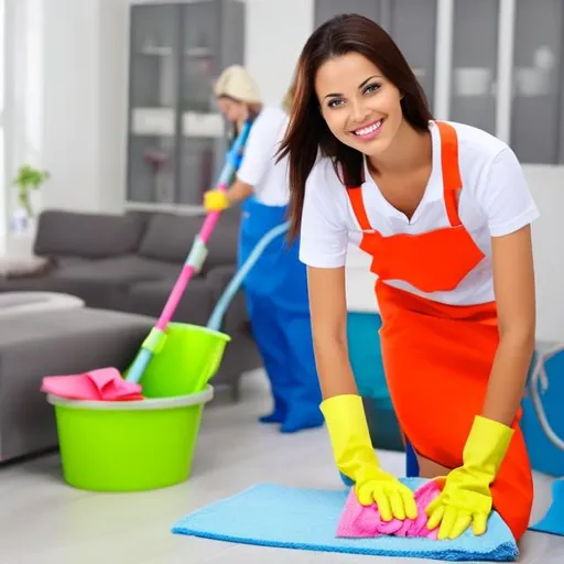 Prompt: women cleaning image