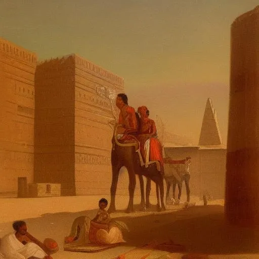 Prompt: 19th century cairo, 18th century oil painting.