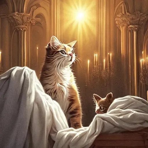 Prompt: actual photo of cat jesus, surprise me