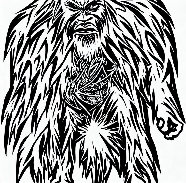 Lightning bigfoot tribal design sasquatch | OpenArt