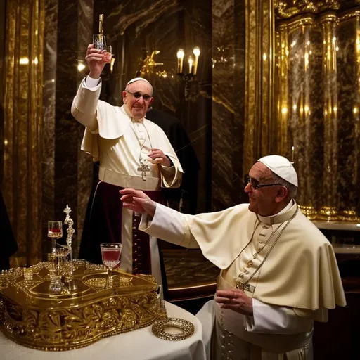 Prompt: the pope having a drink at a 1960's bar
Baroque