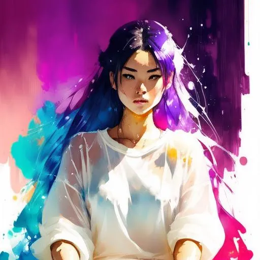 Prompt:  gorgeous stunning anime girl, aged 23, blone hair, Full body, sit cross-legged, glamour, wear wet see-through white T-shirt, wet skin, Wet hair, night sky, rain, hyperdetailed painting, luminism, art by Carne Griffiths and Wadim Kashin concept art, 4k resolution, fractal isometrics details bioluminescens , 3d render, octane render, intricately detailed , cinematic, trending on artstation Isometric Centered hypereallistic cover photo awesome full color, hand drawn , gritty, realistic mucha , intricate, hit definition , cinematic,Rough sketch, bold lines, on paper.