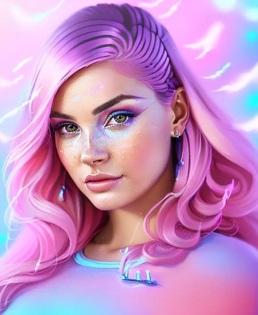 Prompt: Full body Portrait of {goddess} with {pink} hair and with cute face, {clouds}, full body, perfect composition, hyperrealistic, super detailed, 8k, high quality, trending art, trending on artstation, sharp focus, studio photo, intricate details, highly detailed, by greg rutkowski,