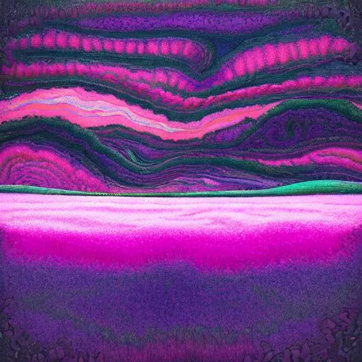 Prompt: trippy pink purple landscape