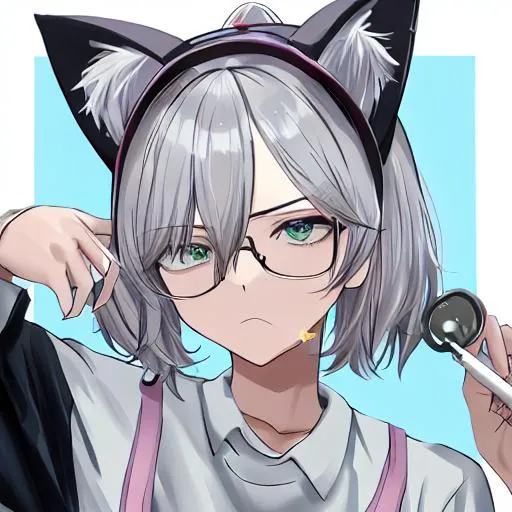 Prompt: walter white, kawaii, cat ears, cute, pretty