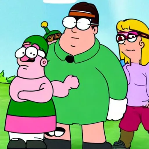 Prompt: Peter Griffin with Timmy Turner in Fairly Odd Parents