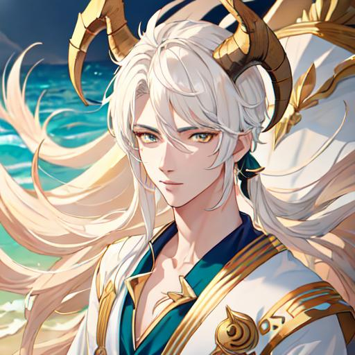 Capricorn The Sea-Goat zodiac as a male human, 8k, U...