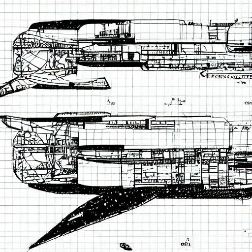 Prompt: space ship schematics