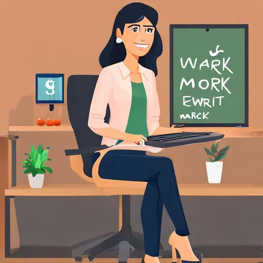 Prompt: smart working mom balancing work & home, cartoon profile picture
