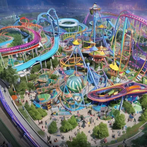 Prompt: A theme park of the future